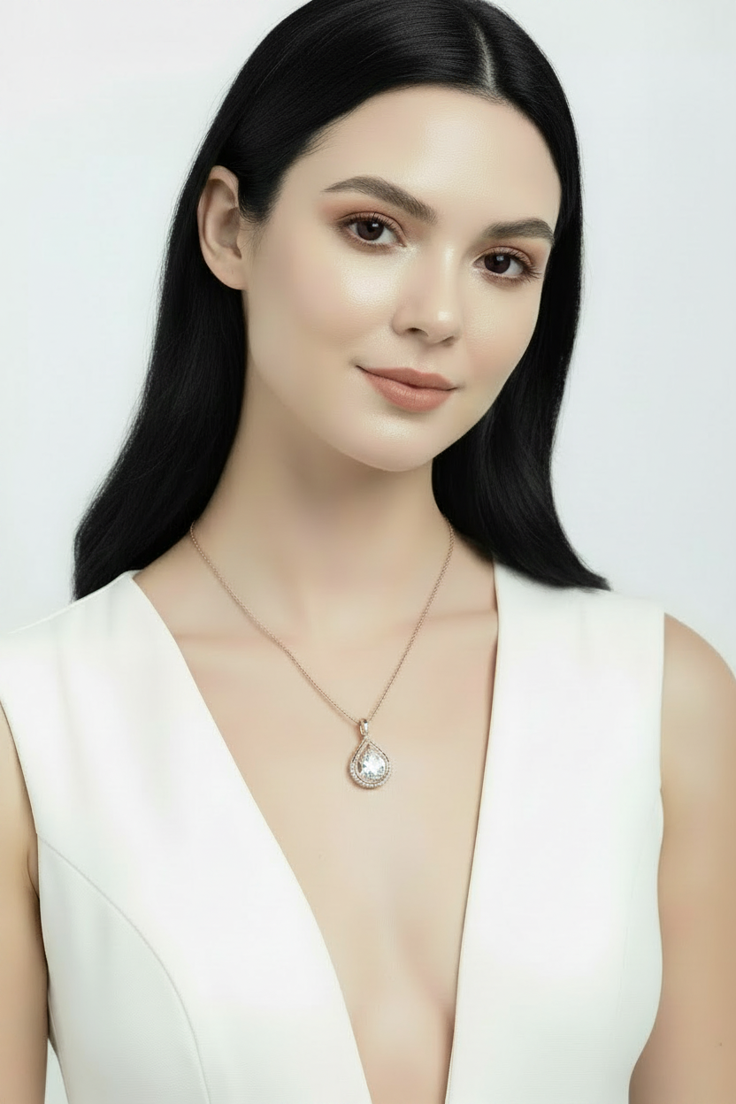 True Droplet rose gold necklace