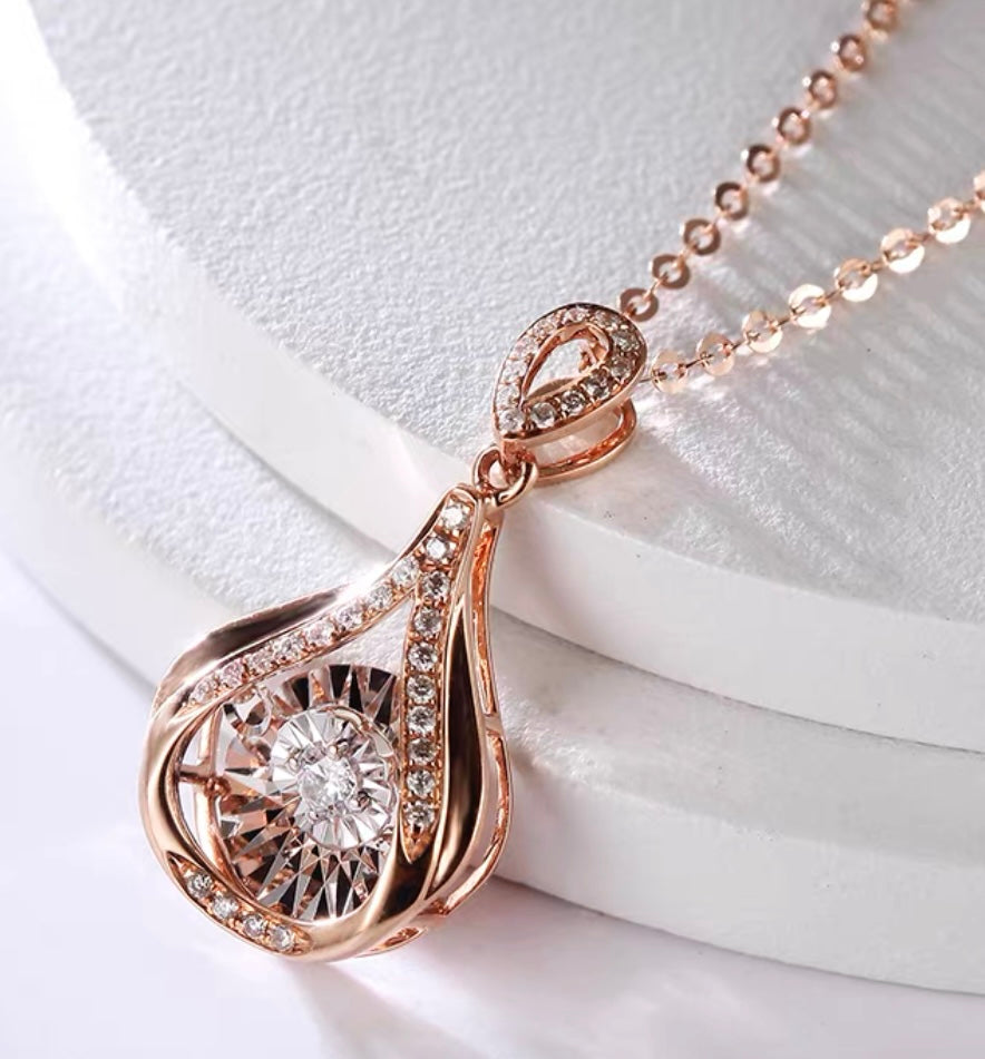 True Droplet rose gold necklace