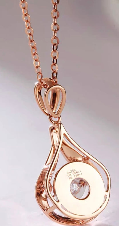 True Droplet rose gold necklace